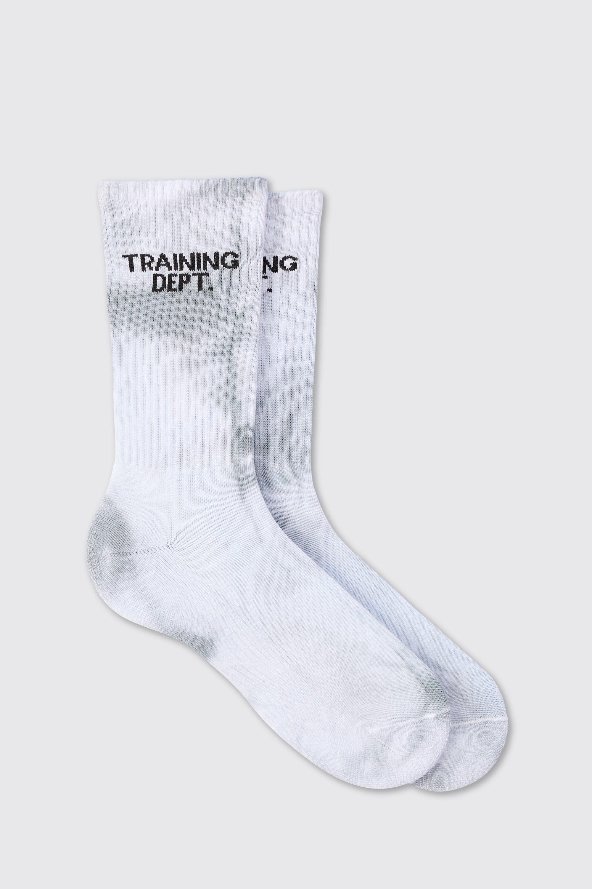 Mens Grey Man Active Training Dept Tie-dye Crew Socks, Grey